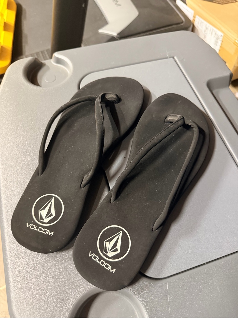 Volcom Black Logo Flip Flops